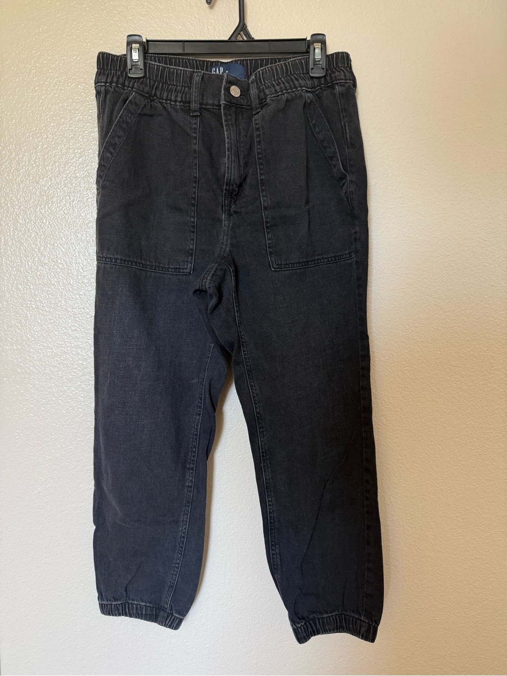 GAP Black Elastic Waist Denim Jogger Pants